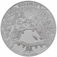 DN "Budapest - A Halászbástya és az Országház" jelzett Ag emlékérem (31,35g/0.999/42mm) T:...