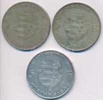 1947. 5Ft Ag "Kossuth" (3x) T:2-,3