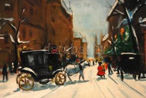 Berkes jelzéssel: Katedrális. Olaj, fa lemez, antik keretben, 45×55 cm