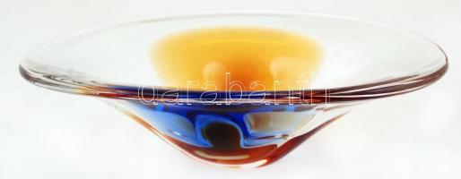 3 db jugoszláv dekoratív színes üvegtárgy, hibátlan, jelzett