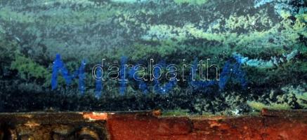 Mikola jelzéssel: Libák. Pasztell, papír, üvegezett sérült keretben, 25×36 cm