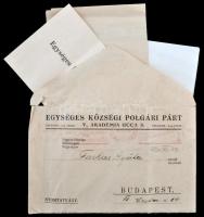 1930 Az Egységes Községi Polgári Párt választási kampánylevele, benne külön levél: Mentsük meg Zuglót!