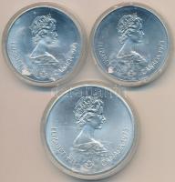 Kanada 1973. 10$ Ag "Montreali olimpia - Térkép" + 5$ Ag "Montreali Olimpia - Vitorlá...