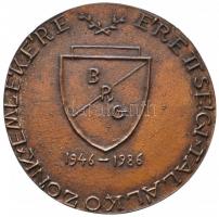 Mladonyiczky Béla (1936-1995) 1986. "Érettségi találkozónk emlékére 1946-1986" Br plakett ...