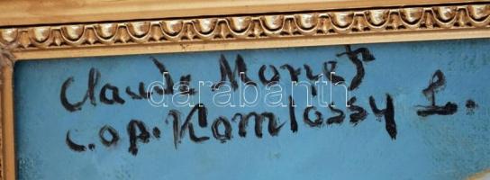 Komlossy jelzéssel: Monet után csendélet. Olaj, vászon, szép díszes keretben, 60x80 cm