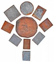 9db klf Cu galvanó plakett klf méretekben T:vegyes