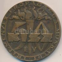 Csúcs Viktória (1934-) DN "KISZ 50 év - Érdeményes propaganda munkáért" Br emlékérem (51mm) T:2