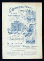 cca 1900 Koronaherceg Szálloda Budapest (Witzenetz Márton)étlapja, 26x19cm