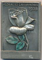 Svájc 1938. "Lausanne-i Virágfesztivál 1938" festett fém jelvény. Szign.: Huguenin (22x31mm) T:2 Switzerland 1938. "Floralies Lausannoises 1938" painted metal badge. Sign.: Huguenin (22x31mm) C:XF