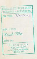 cca 1960 Krisch Béla (Kecskemét): Randevún, pecséttel jelzett vintage fotóművészeti alkotás, 22x12 c...