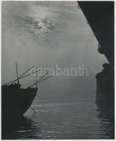 cca 1960 Csordás Gábor: Ködös délután, feliratozott vintage fotóművészeti alkotás, 22x18 cm