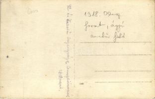 1918 - 42-es ágyú és kezelő legénysége Conegliano-nál. I. világháborús magyar tüzérek csoportképe az...