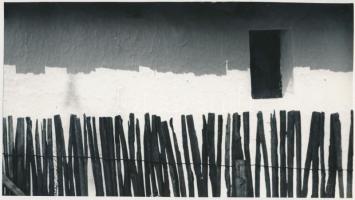 1975 Szabó Miklós: Tanya I-II-III., 3 db feliratozott vintage fotóművészeti alkotás, 13x23 cm és 15x...