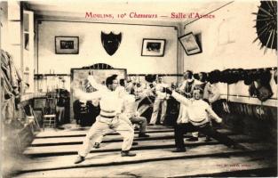 Moulins, 10e Chasseurs - Salle d'Armes / French fencing room interior