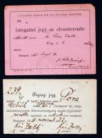 1918-1922 M. Kir. Tudományegyetem tagsági és látogatási jegye