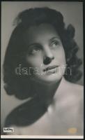 cca 1940 Inkey Tibor (1908-1998): Bordy Bella (1909-1978) színésznő, matricával jelzett vintage fotó, alul barna folt, 24x15 cm