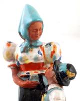 Anyák napja, Szécsi kerámia, kézzel festett, jelzett, hibátlan, talpazatán átfúrva, m:31 cm