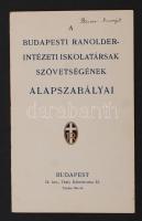 1934 A Budapesti Ranolder -Intézet iskolatársak szövetségének alapszabályai, Budapest, 16x10cm