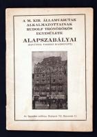 1943 A M. Kir. Államvasutak alkalmazottainak Rudolf Trónörökös Egyesülete alapszabályai,(egyúttal tagsági igazolvány), Budapest, 17x12cm