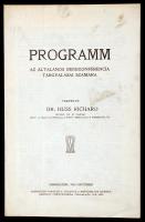 Huss Richárd dr.: Programm az általános Békekonferencia tárgyalásai számára. Debreczen, 1918, Debreczen Város és a Tiszántúli Ref. Egyház.