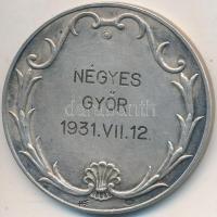 1931. "Magyar Evezős Szövetség / Négyes Győr 1931. VII. 12." jelzett Ag emlékérem, "M...