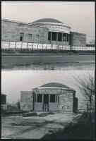 cca 1970 A Népstadion elbontott kör alakú építményei, 2 db fotó, 13x18 cm