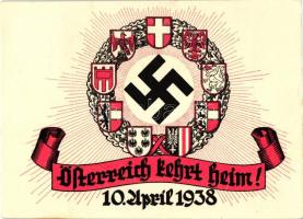1938 Österreich kehrt heim! / Austrian NS propaganda 'Tag des Grossdeutschen Reichs, Wien' So. Stpl