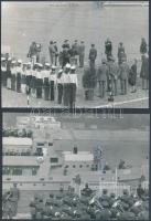 cca 1970 CCR 10-es jelzésű orosz katonai, folyami naszád érkezése, fogadása a budapesti Duna parton,...