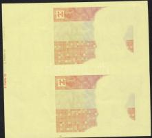 Horvátország 1993. 20K hátlapi nyomat teljes, előlapon részleges fázisnyomat, függőleges párban T:I