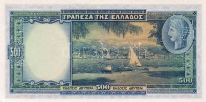 Görögország 1939. 500Dr "SPECIMEN" (Minta) fny-sal + lyukasztással T:I