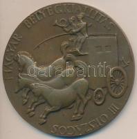 Madarassy Walter (1909-1994) 1938. "III. Országos Magyar Bélyegkiállítás / Szent István király ünnepi évében" Br emlékérem (65mm) T:2 Hungary 1938. "3rd Hungarian Stamp Exhibition / In the festal year of Stephen I" Br medallion. Sign.: Walter Madarassy (65mm) C:XF HPII 1660.