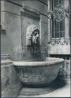 cca 1930 Budapesti szobrok, díszkutak, korabeli negatívokról készült 3 db későbbi másolat, 18x13 cm