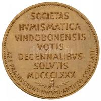 Ausztria / Bécs 1880. "Bécsi Numizmatikai Társulat" aranyozott Br emlékérem. Szign.: Anton...