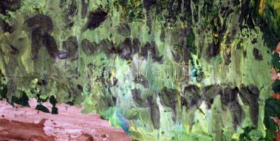 Román jelzéssel: Falusi utcakép. Olaj, farost, 64×81 cm