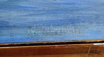 Davori Relković Demetria: Felhős Balaton. Olaj, karton, jelzett, keretben, 40×50 cm