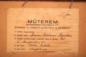 Davori Relković Demetria: Felhős Balaton. Olaj, karton, jelzett, keretben, 40×50 cm