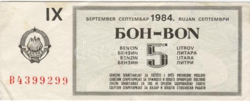 Jugoszlávia 1984. benzinbón 5l benzinhez T:II