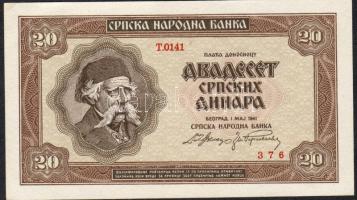 Szerbia/német megszállás 1941. 20D T:I