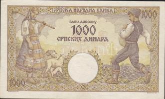 Szerbia/német megszállás 1942. 1000D T:I