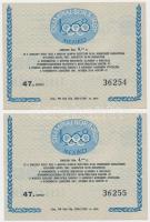 1967. "Olimpiai Sorsjegy Mexikó 1968" (2x) sorszámkövetők T:I-