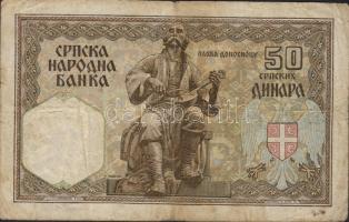 Szerbia/német megszállás 1941. 10D T:II + 50D T:III- + 500D T:II- foltos