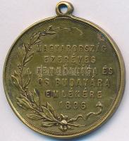 1896. "Magyarország ezeréves fennállása és Ős Budavára emlékére - 1896 / 1687" Br medál (29mm) T:2