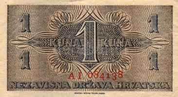 Bosznia Hercegovina 1993. 25.000D lila bélyegzéssel T:I + Horvátország 1942. 1K T:II