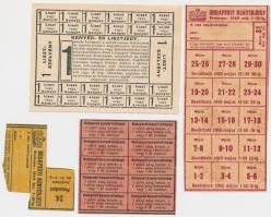 Budapest 1944-1947. 3db kenyérjegy + 1db Kenyér- és lisztjegy T:II,III