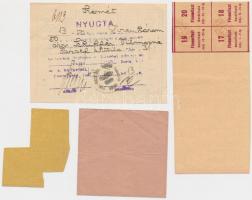 Budapest 1944-1947. 3db kenyérjegy + 1db Kenyér- és lisztjegy T:II,III