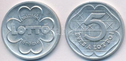 1962. "5 éves a Lottó!" + "Egész évben szerencse!" Al szerencsepénzek T:2