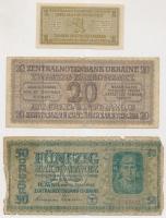 Ukrajna/Német megszállás 1942. 1K + 20K + 50K T:II,III-
Ukraine/German occupation 1942. 1 Karbowanez...