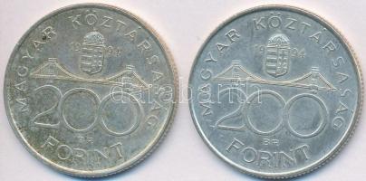 1994. 200Ft Ag "Deák" (2x) T:2,2-