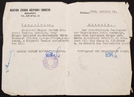 1944 Bp., A M. kir. rendőrség budapesti főkapitánya és a Magyar Zsidók Központi Tanácsa által kiadot...
