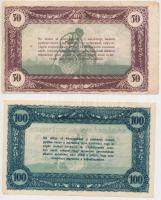 1925. 50K + 100K "Vásárlási visszatérítés" "Szilvásváradi Hangya" felülbélyegzés...